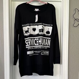 LuLaRoe Black 'Service Human' Graphic Sweatshirt